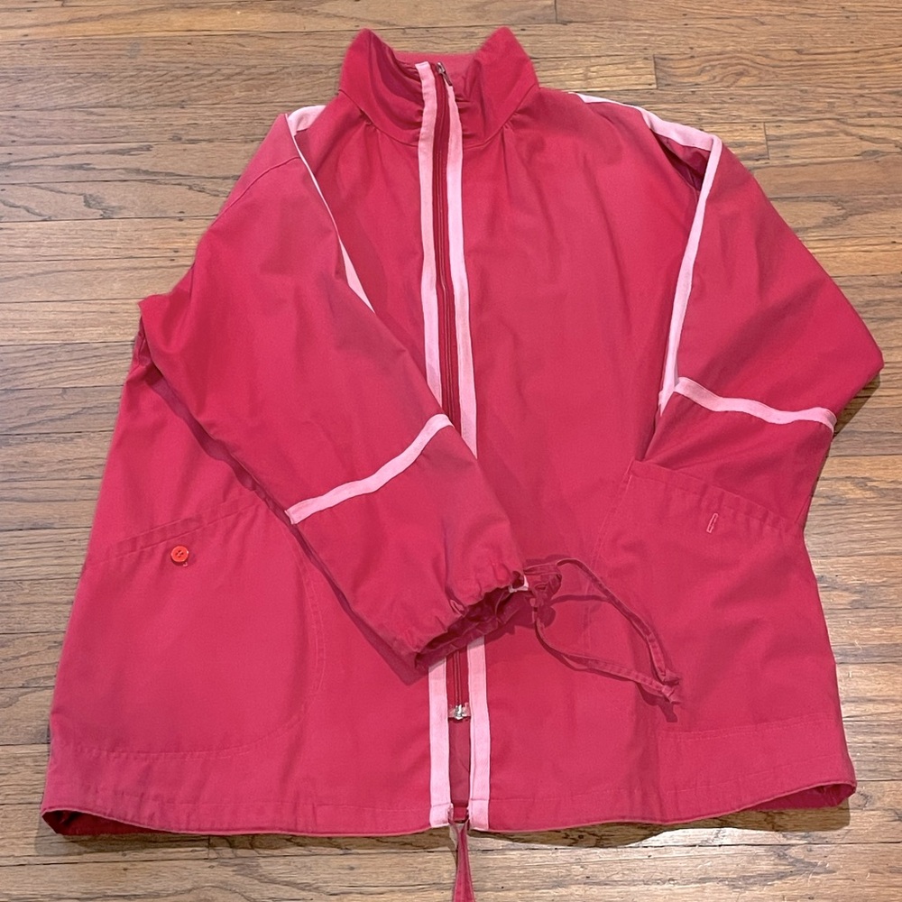 Pink Vintage Foxland by Lanson Cotton Canvas Raincoat